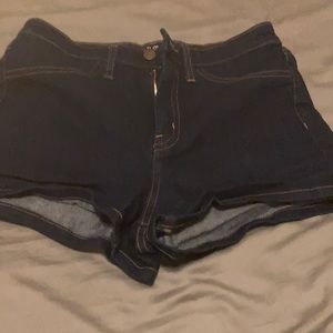 Dark blue jean short shorts size 8!